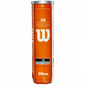 Wilson Clay Tennisball. 1 rør m/ 4 baller til grusbaner!